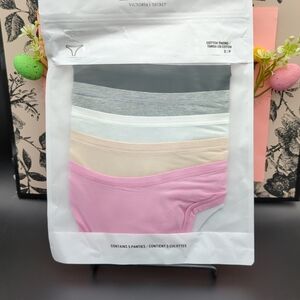 Victoria Secret Pink Cotton Thong Panties Small Multicolor Pack Of 5